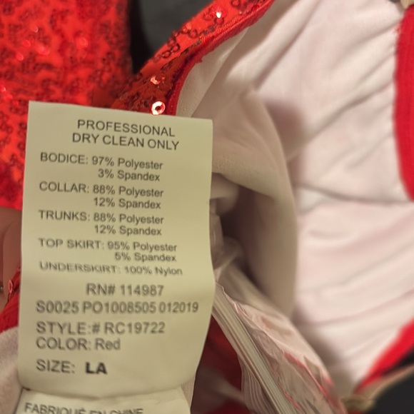 Dance Costume Revolution RC19722 Red Large Adult Child Jazz Sequin Tap - Picture 7 of 7